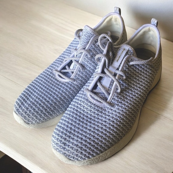 Skechers Knit Sneakers Air-Cooled memory Foam Grey/White Lace Up Men’s Size 11 - Picture 8 of 8